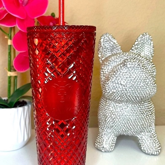 ❤️New Starbucks Jewel Diamond bling Red❣️studded Cold Cup❤️ - Picture 6 of 7